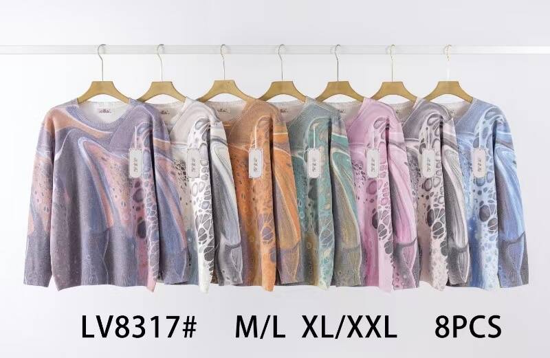 Swetry damskie Roz M/L-XL/2XL. Mix kolor. Paczka 8 szt